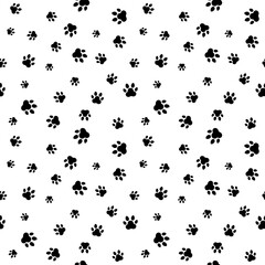 Cat Or Dog Paw Pattern Background. Wallpaper. Vector Illustration