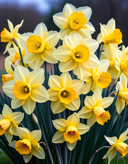 Fototapeta na wymiar yellow daffodils in a garden