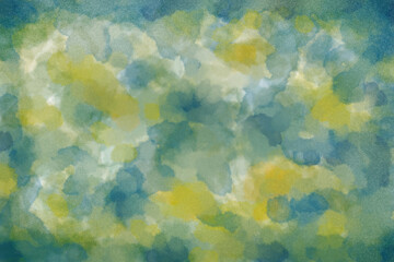 acuarela abstracta variopinto   verde marino, azul, azulino, amarillo, musgo, humedad,  diluido, con textura, brillante, superficie porosa, brillante. Para diseño, vació, bandera web, - obrazy, fototapety, plakaty