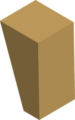 Since there are no people depicted in the image and you have requested a description as if for a Shutterstock search, here's an appropriate description: Isometric brown cardboard box on a white