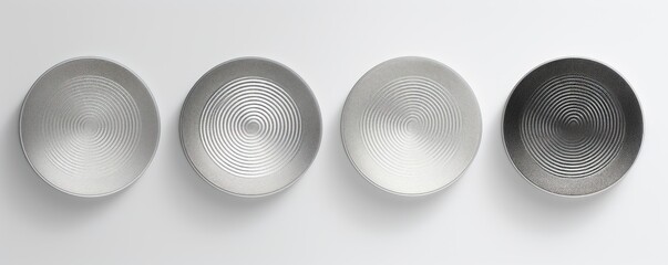 Silver round gradient. Digital noise, grain texture