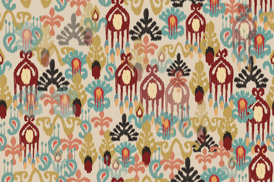 abstract cloth motif patterns, abstract ikat, abstract backgrounds, carpet motifs.