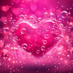 background with heart bubbles