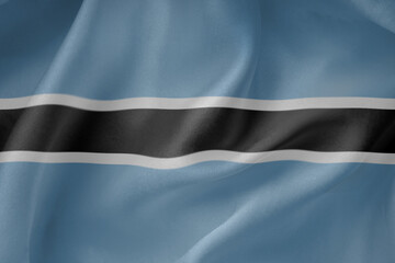 Botswana waving flag close up fabric texture background