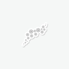  Snowflakes icon Template sticker isolated on gray background