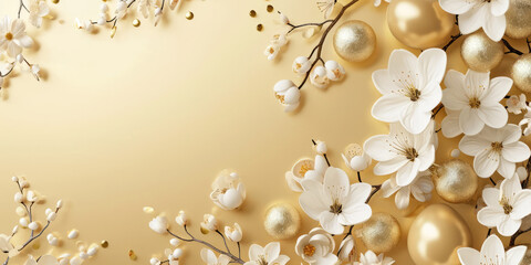 Luxurious Gold and Black Easter Eggs Background for Elegant Holiday