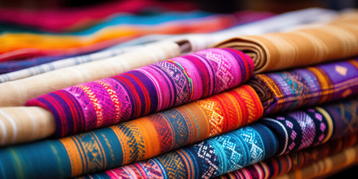 Colorful Hand-Woven Textile Souvenir: Vibrant Emotions and Traditional Background