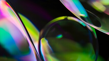 holographic transparent  abstract shapes glass forms background
