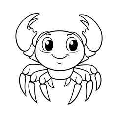 Fototapeta premium Crab cartoon coloring page - coloring book for kids