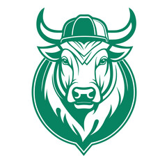 Obraz premium Emblem Illustration of Green Cow