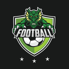football club logo vector art illustration dragon team design