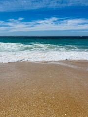 Fresh blue and azure sea, sea horizon background