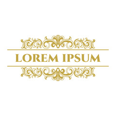 Vintage Golden Royal Border Frame with Art Deco Ornaments