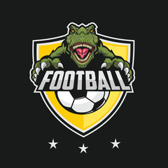 football club logo vector art illustration dino team design