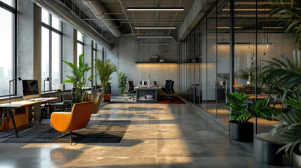 The interior modern office minimalist