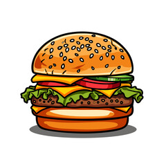 hamburger on a white background