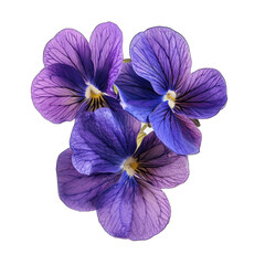 Wild violets isolated on transparent background