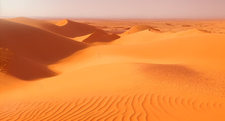 Fototapeta na wymiar The desert background is very vast and hot. Generative AI