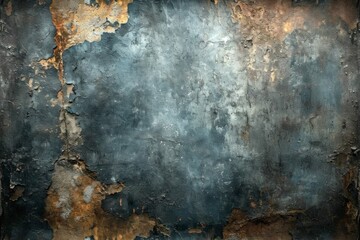 Textured wall in vintage style. Blue and brown texture. Decorative plaster.