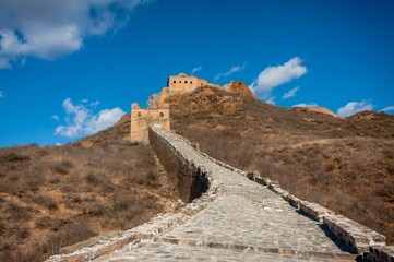 The Great Wall of China at Jinshanling, Beijing, China blue sky