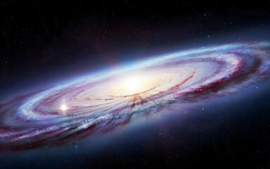 Obraz premium planet in space, galaxy space background, generative ai