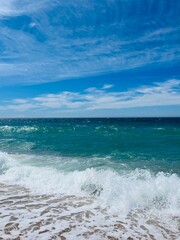Fresh blue and azure sea, sea horizon background