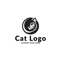 Feline Elegance in Monochrome - Artistic Emblem Design