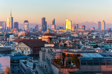 City panorama in Milan Italy on december 2024