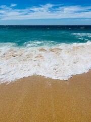 Fresh blue and azure sea, sea horizon background