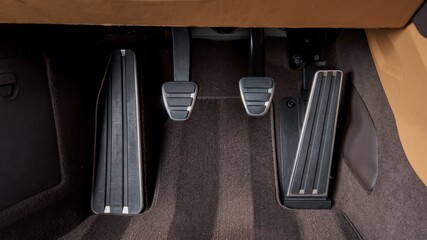 Pedals inside a car