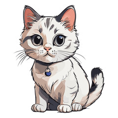 Fototapeta premium Cute cat cartoon character vector image. Illustration of funny kitty meow design graphic image