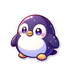 Fototapeta premium Generative AI Cute Little Penguin Sticker, cute little baby penguin sticker, Adorable little penguin stickers, Little penguin Sticker, funny penguin stickers, adorable little penguin stickers