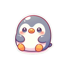 Fototapeta premium Generative AI Cute Little Penguin Sticker, cute little baby penguin sticker, Adorable little penguin stickers, Little penguin Sticker, funny penguin stickers, adorable little penguin stickers
