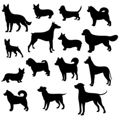 dogs of different breeds,icons