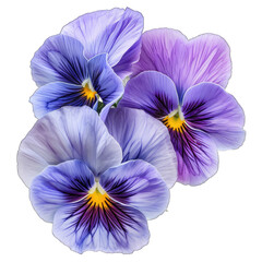Pansies isolated on transparent background