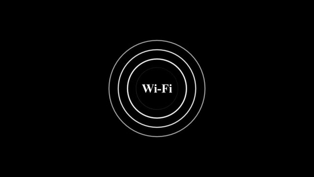 Wifi icon wireless internet signal animated. Wifi Network signal animation 4k video concept
