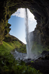 inside waterfall