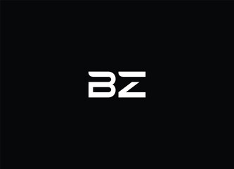 Logo Monogram Slash concept with Modern designs template letter BZ