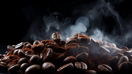  Coffee. Cup and steaming beans.1 © Floren Horcajo