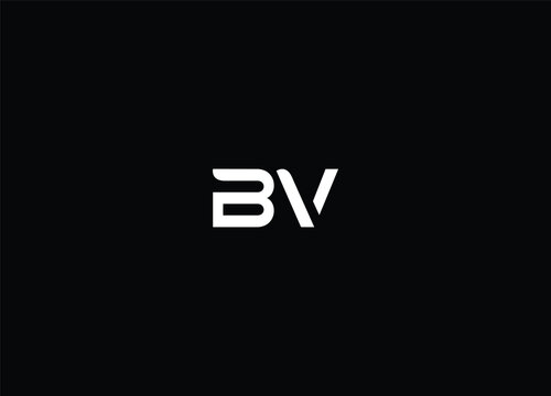 Logo Monogram Slash concept with Modern designs template letter BV