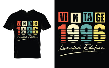 Vintage 1996 Limited Edition Happy Birthday Legend Gifts T-shirt