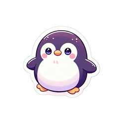 Obraz premium Generative AI Cute Little Penguin Sticker, cute little baby penguin sticker, Adorable little penguin stickers, Little penguin Sticker, funny penguin stickers, adorable little penguin stickers
