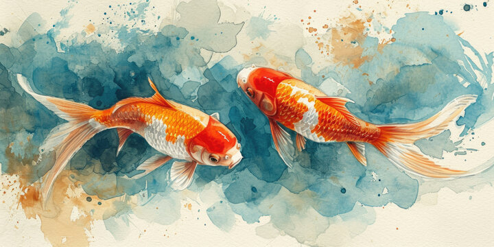 Fische Wasserfarbe