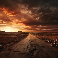 Fototapeta na wymiar Epic Abandoned American Road