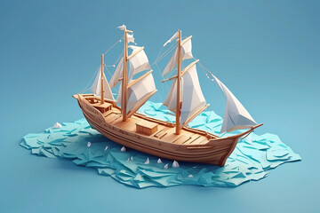 3d rendering of sea ship