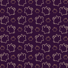 Piggy Bank beautiful repeating abstract pattern vector illustration background
