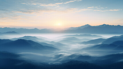 Obraz premium A sunrise in the mountains