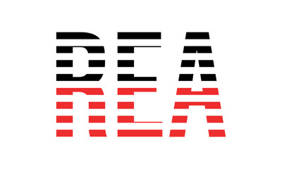 REA three initial letter iconic line negative space minimal logo design vector template. monogram, abstract, wordmark, business, typography, minimalist, brand, company, flat, modern, unique, simple