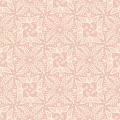Hand drawn seamless pattern with birds Scandinavian folk decorative seamless bird and leaves texture