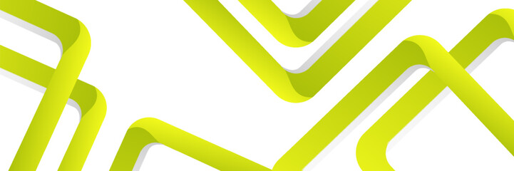 White abstract horizontal banner background with yellow geometric shapes. Minimal geometric. modern futuristic graphic design. Suitable for covers, business, presentations, websites, vectors